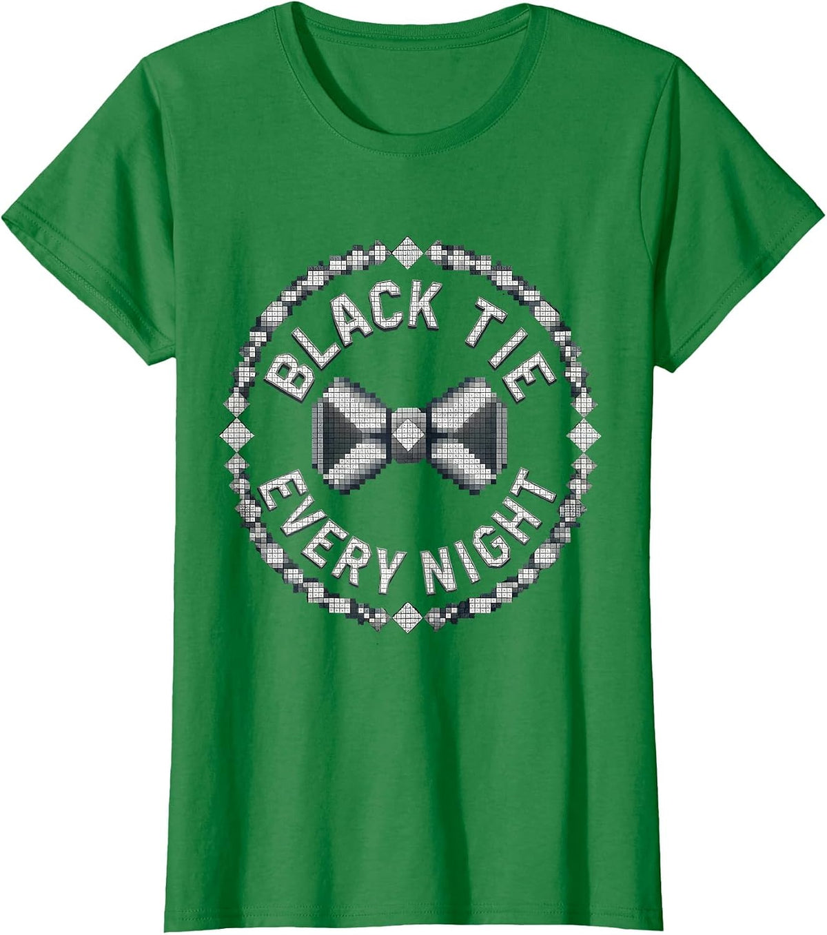 Black Tie Every Night Tuxedo Graphic Design T-Shirt - Kelly Green