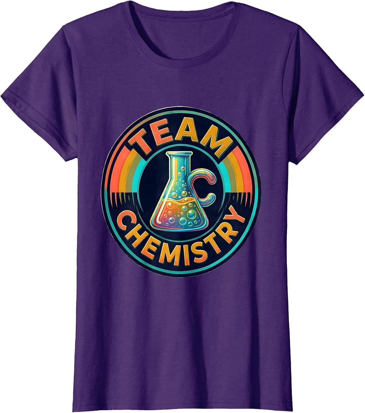 Women's Team Chemistry Colorful STEAM Teacher Science Tech Humor T-Shirt - Purple