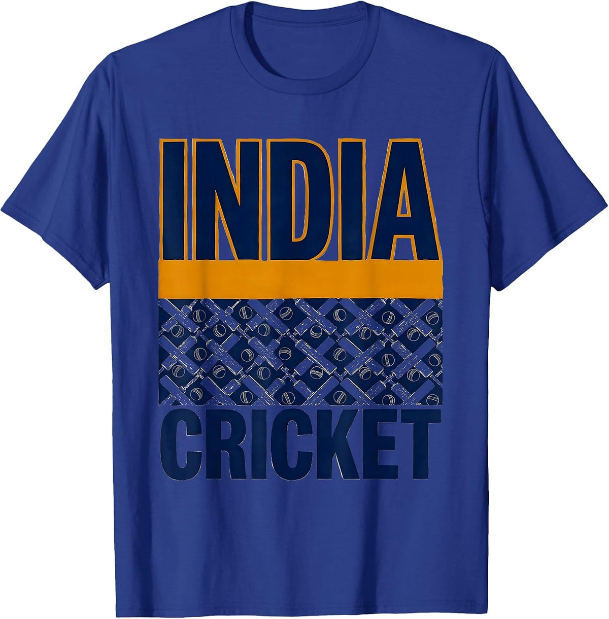INDIA CRICKET Retro National Pride Cricket Lover T-Shirt - Royal Blue