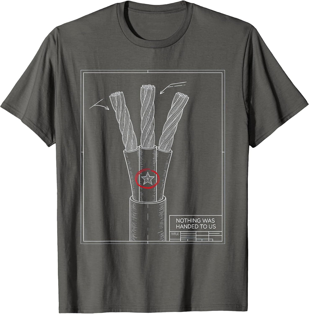 Men's Nothing Was Handed To Us Union Strong Labor Day Skilled T-Shirt - Asphalt Grey