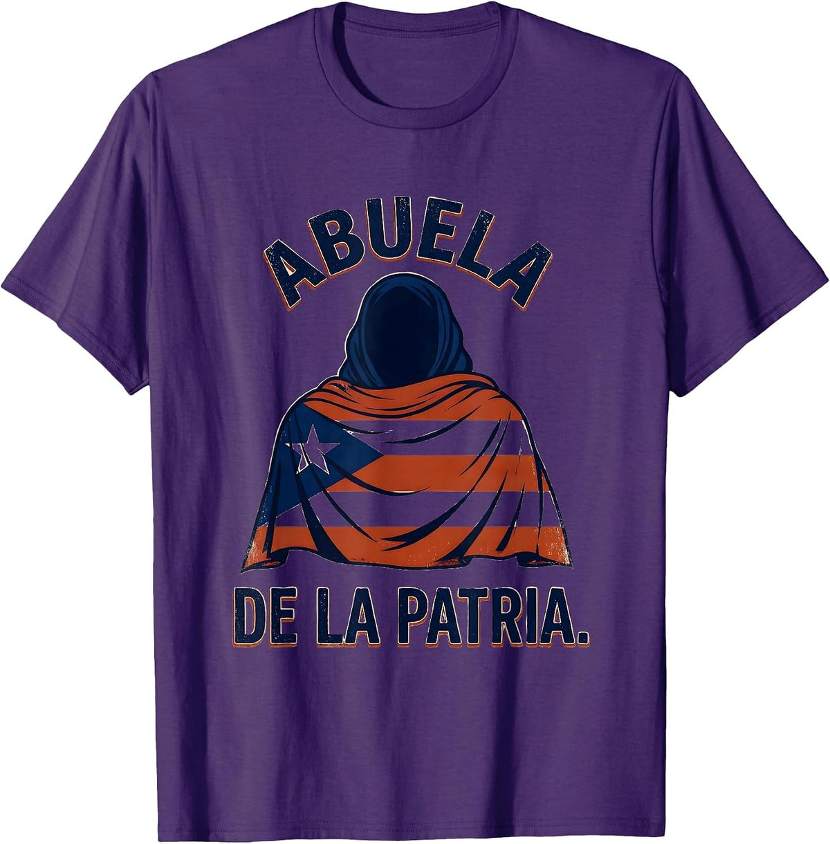 Abuela De La Patria Vintage Cuban Heritage Flag Pride T-Shirt - Purple