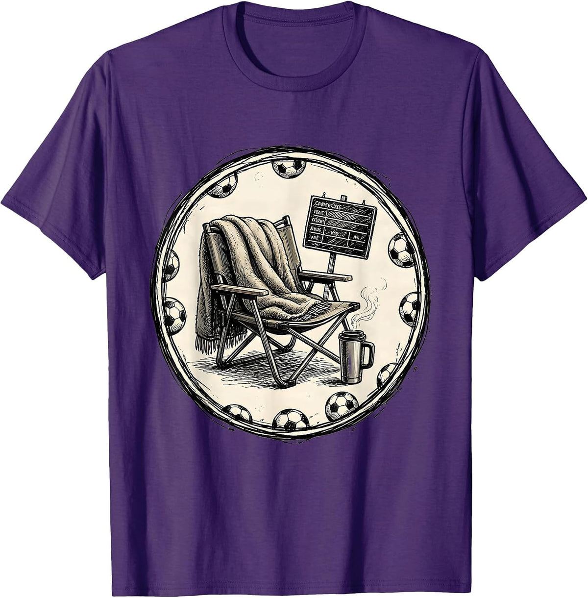 Men's Soccer Dad Sideline Scene Graphic T-Shirt - Purple
