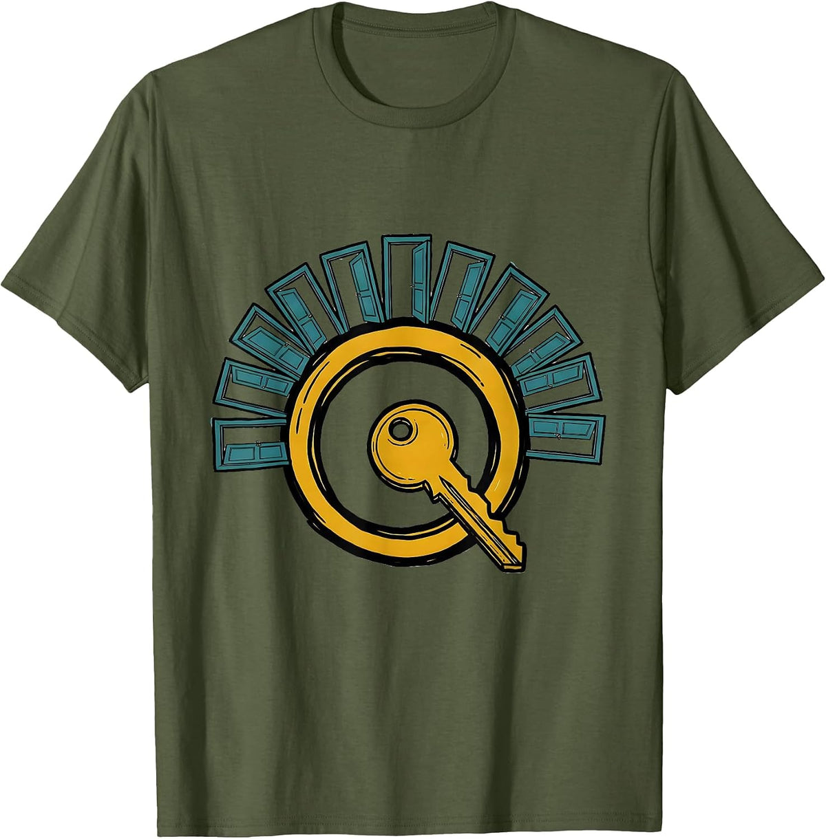 Keyring Of Keys School Staff Appreciation Gift T-Shirt - Olive Green