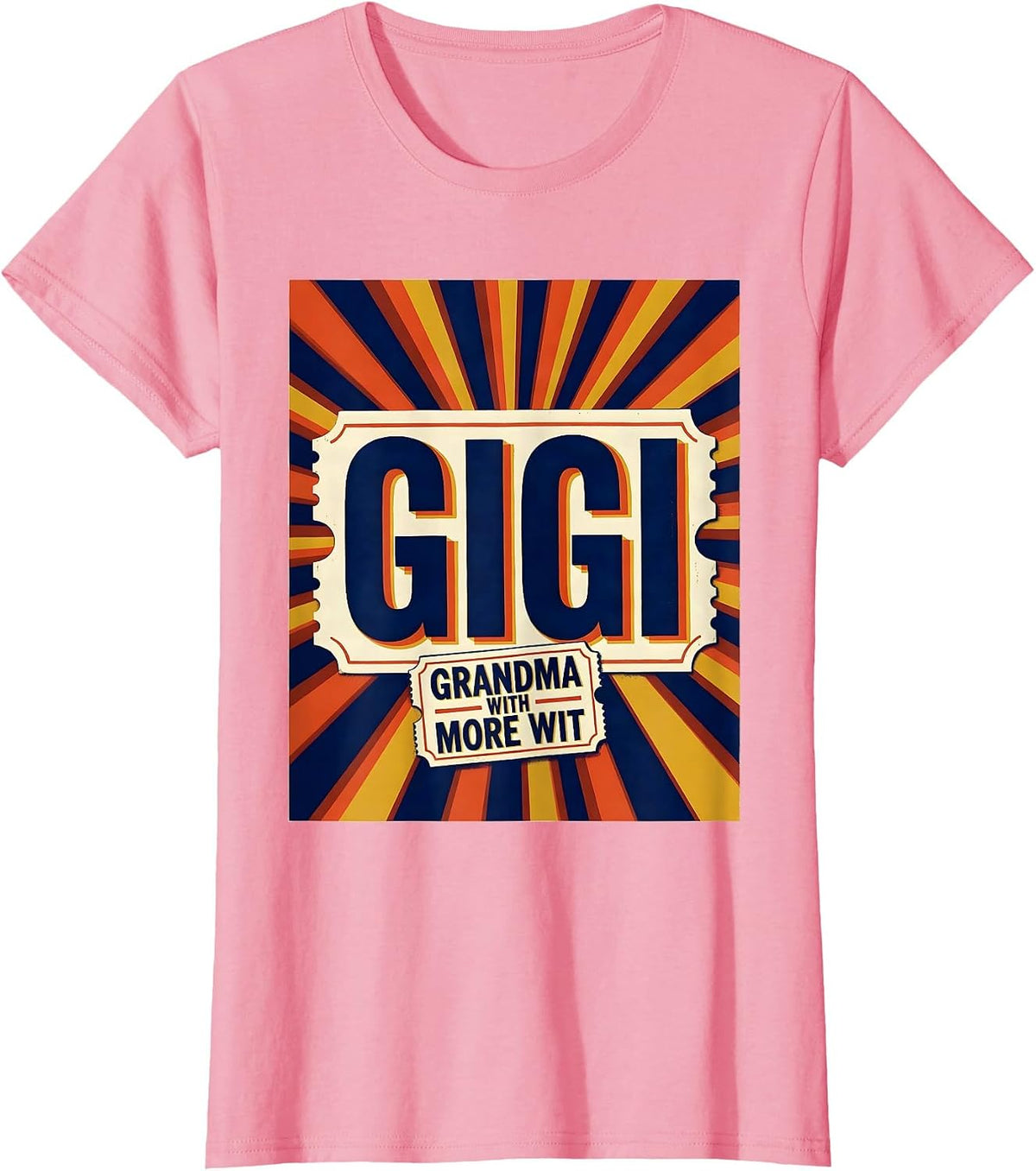Women's Gigi Grandma With More Wit Funny Grandmother Gift T-Shirt - Pink