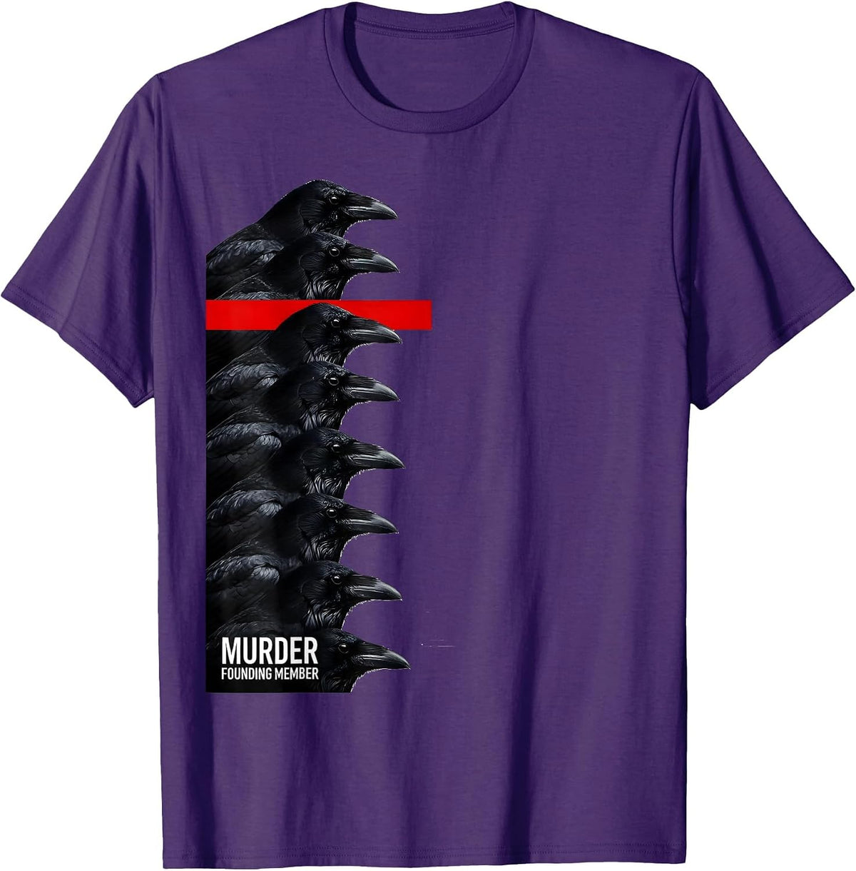 Men's Murder, Founding Member Funny Crow Meme Humor Dark Joke T-Shirt - Purple