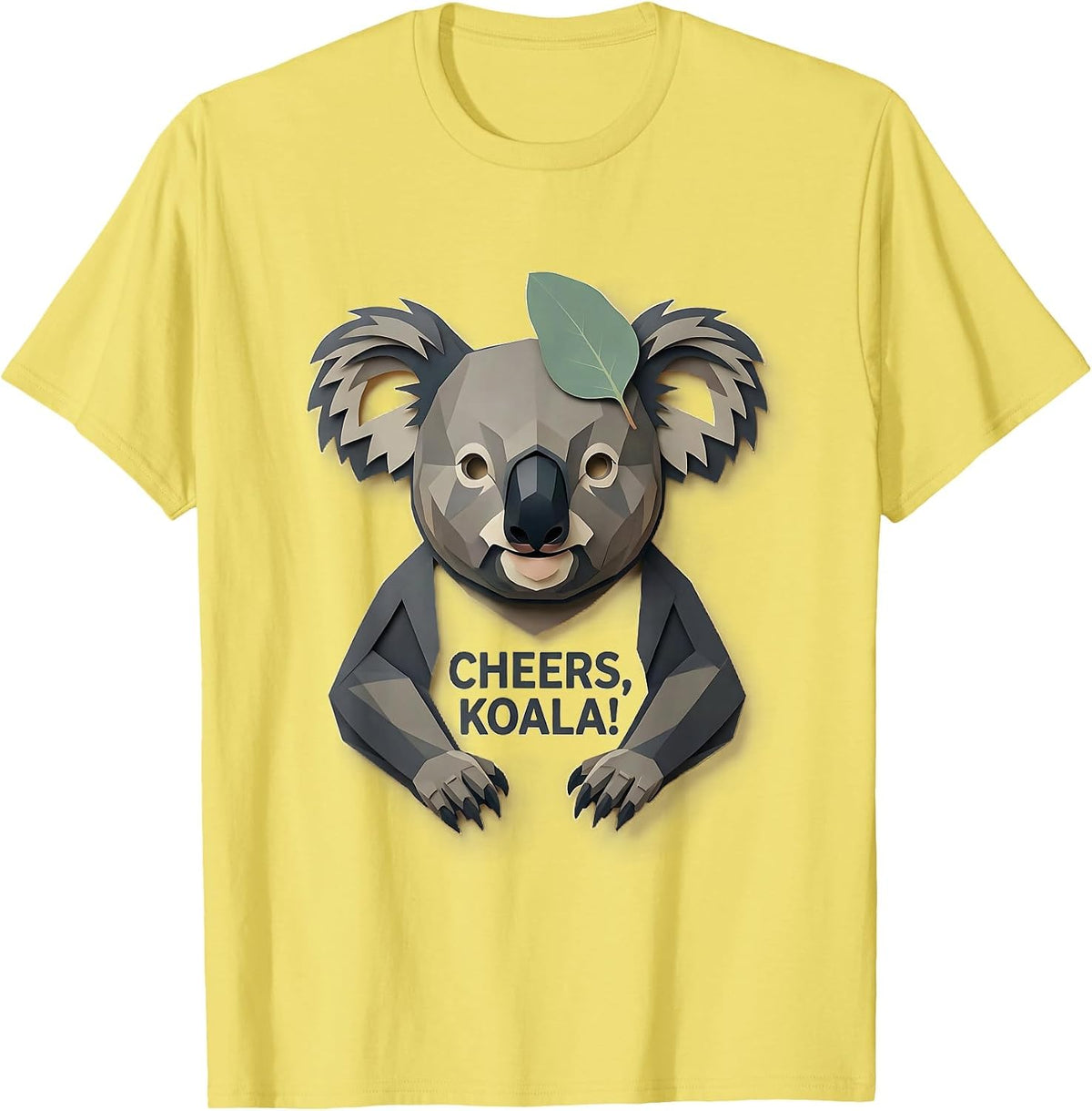 Men's Cheers, Koala! Funny Australia Koala Animal Lover Souvenir T-Shirt - Lemon Yellow