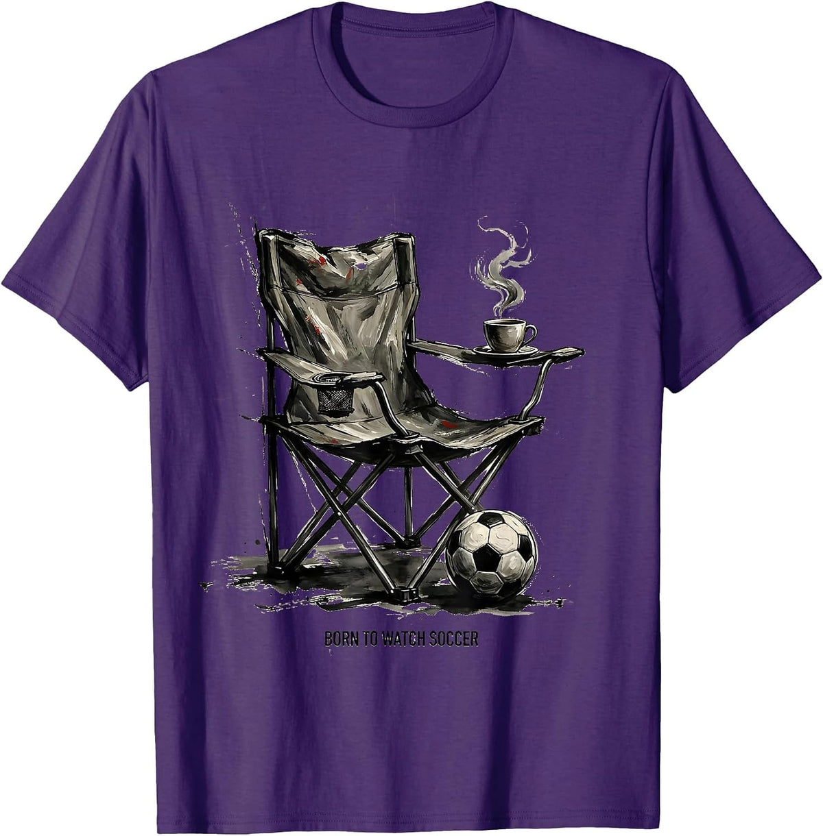 Men's Born to Watch Soccer Dad Graphic Design T-Shirt - Purple
