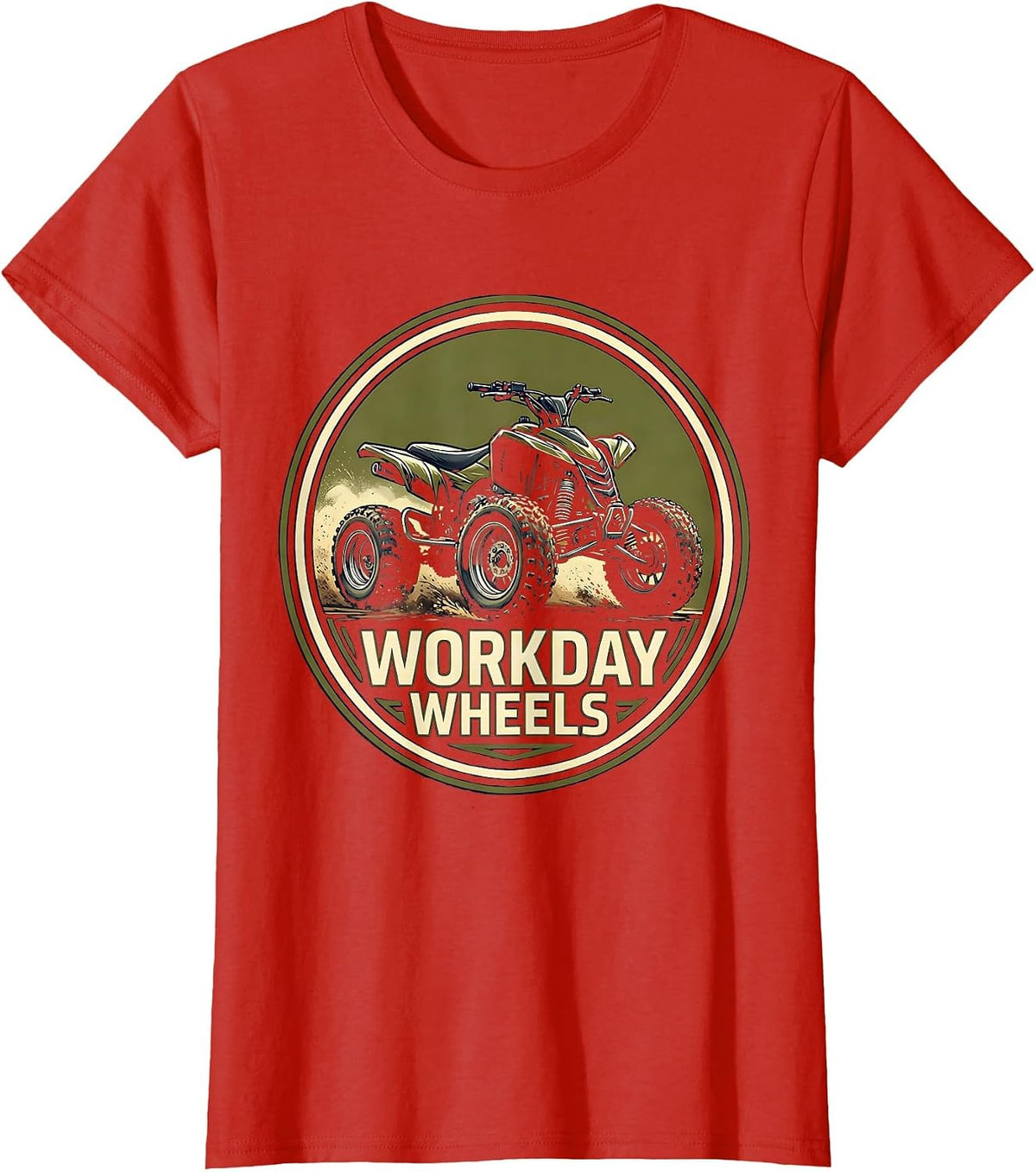 Workday Wheels Quad Bike Motocross Off-Road Rider Pride T-Shirt - Red