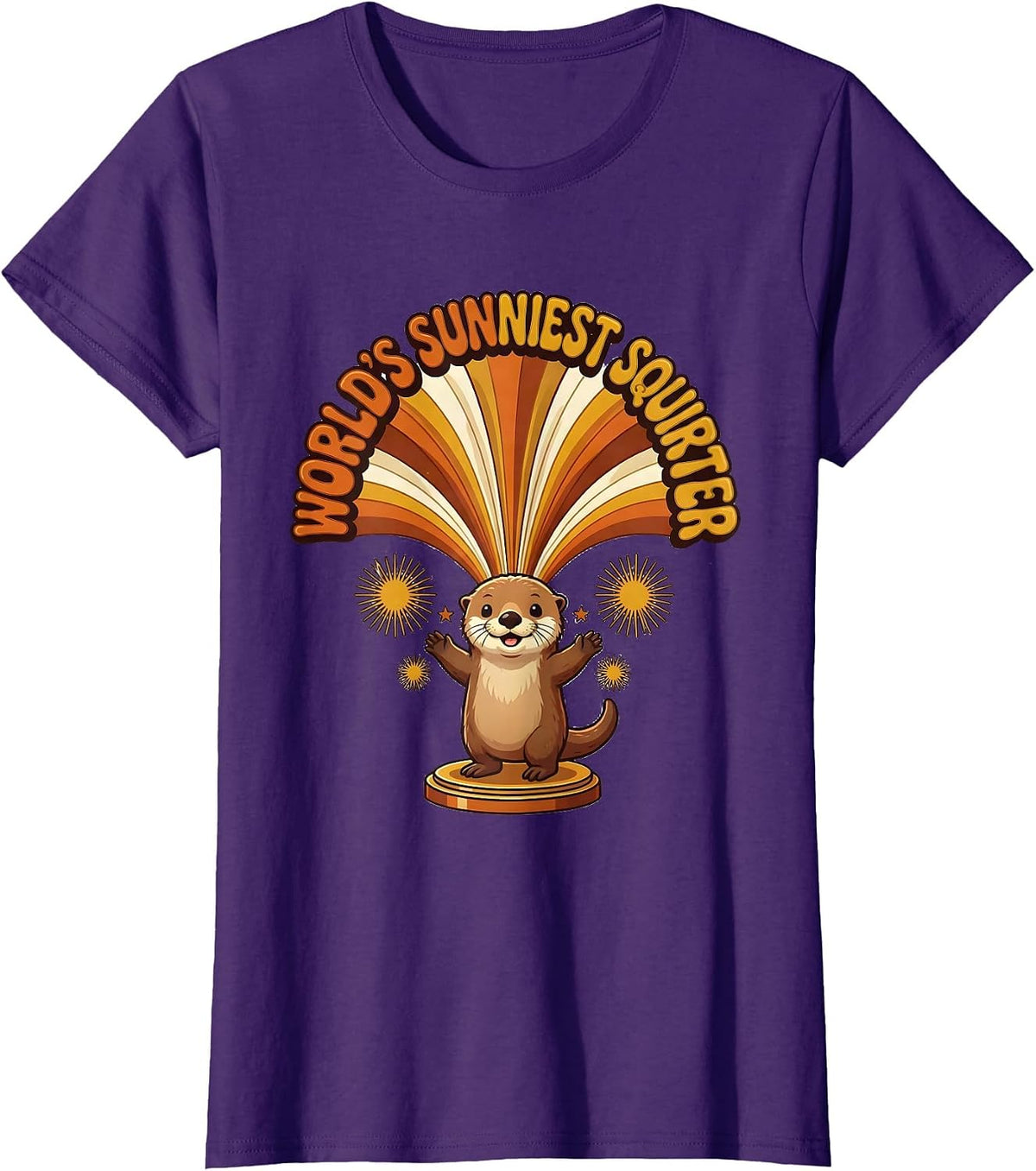 Women's World's Sunniest Squirter Retro 70s Funny Daddy's Lil T-Shirt - Purple