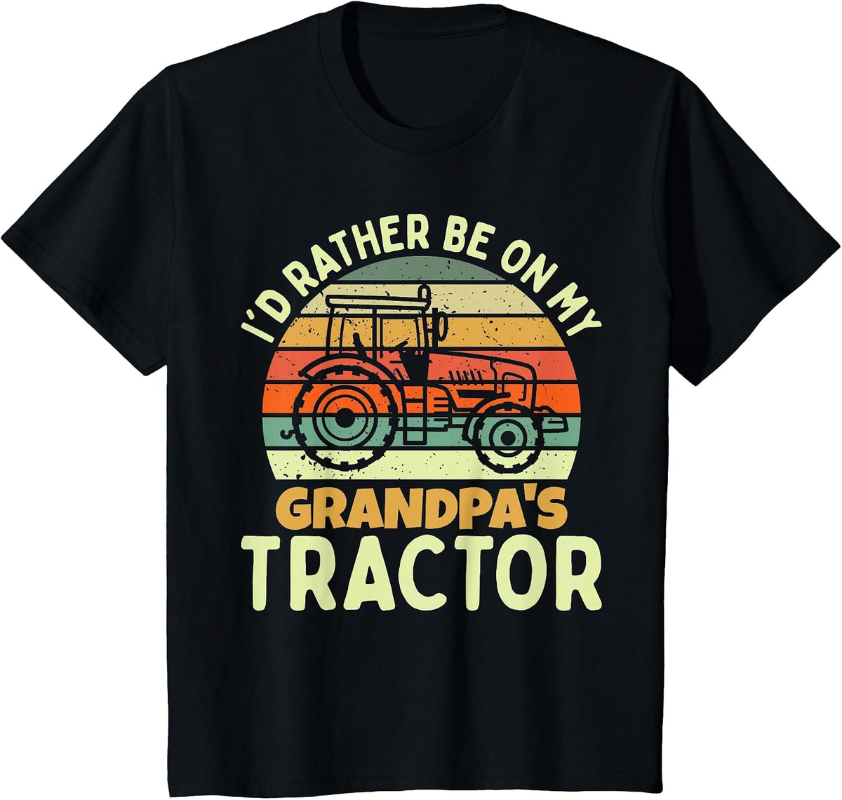 Funny Farmer Kids Farm Tractor T-Shirt - Black