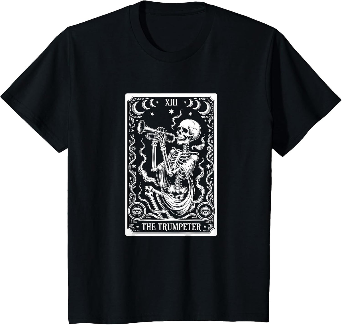 The Trumpeter Tarot Card, Trumpet Player T-Shirt - Black