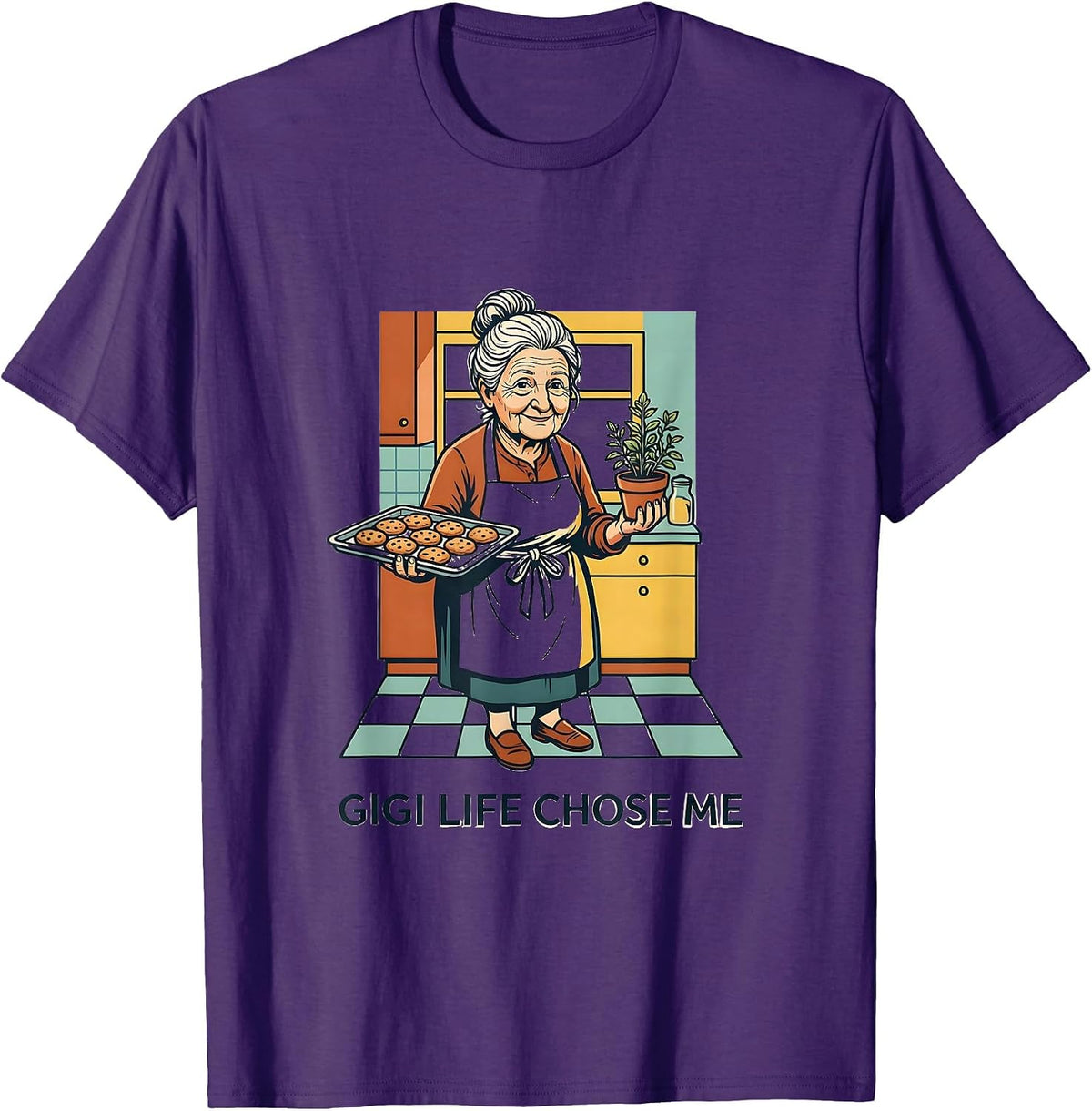 Men's Gigi Life Chose Me Grandma Pride Design T-Shirt - Purple