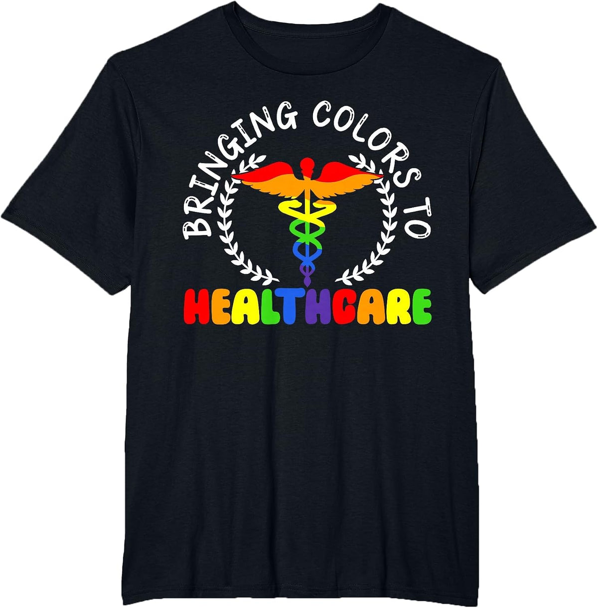 Nurse Gay Rainbow Pride March Medicine Ally Nursing T-Shirt - Black