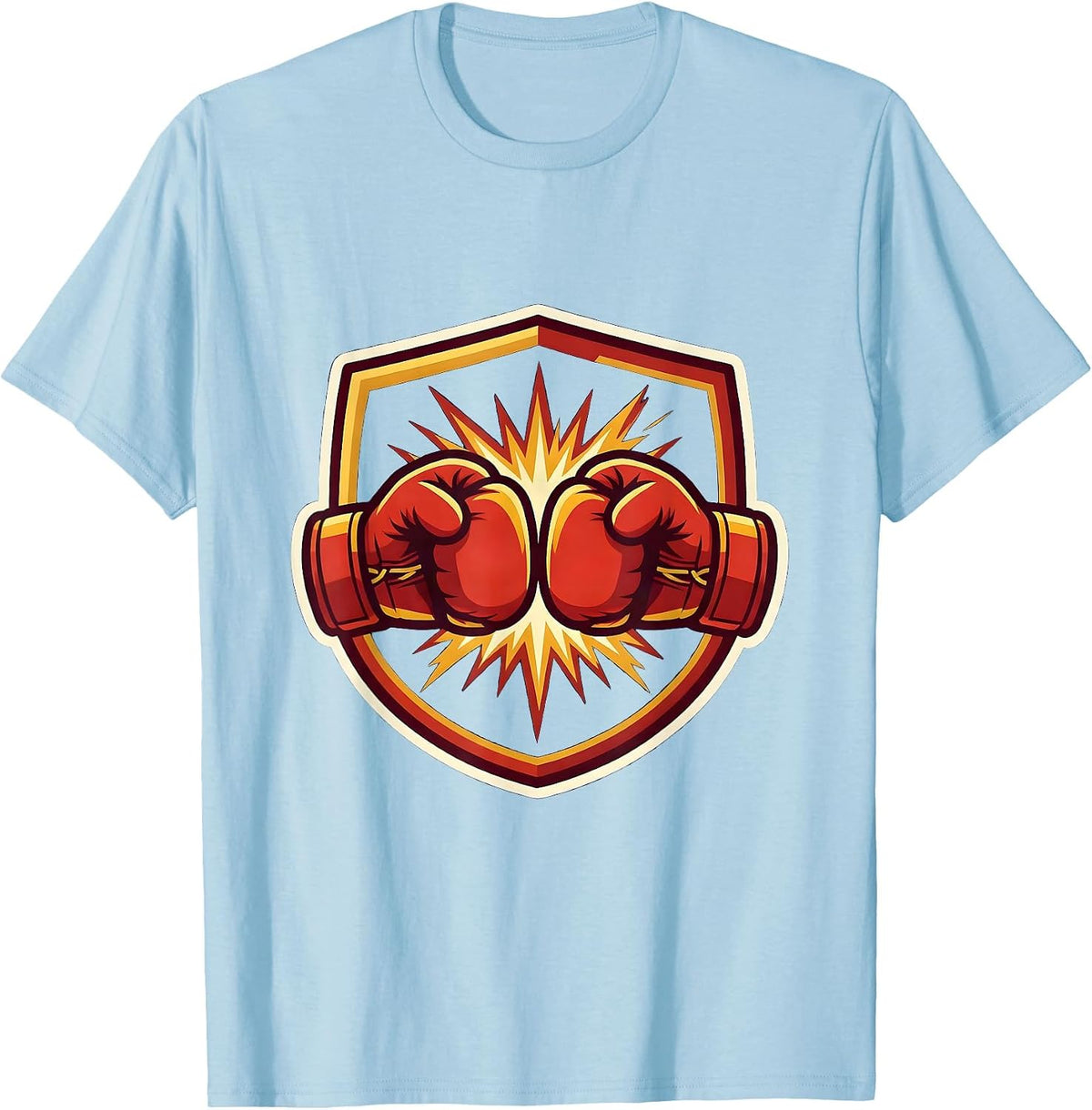Men's Boxing Gloves Clash Sparks Graphic Tee T-Shirt - Baby Blue