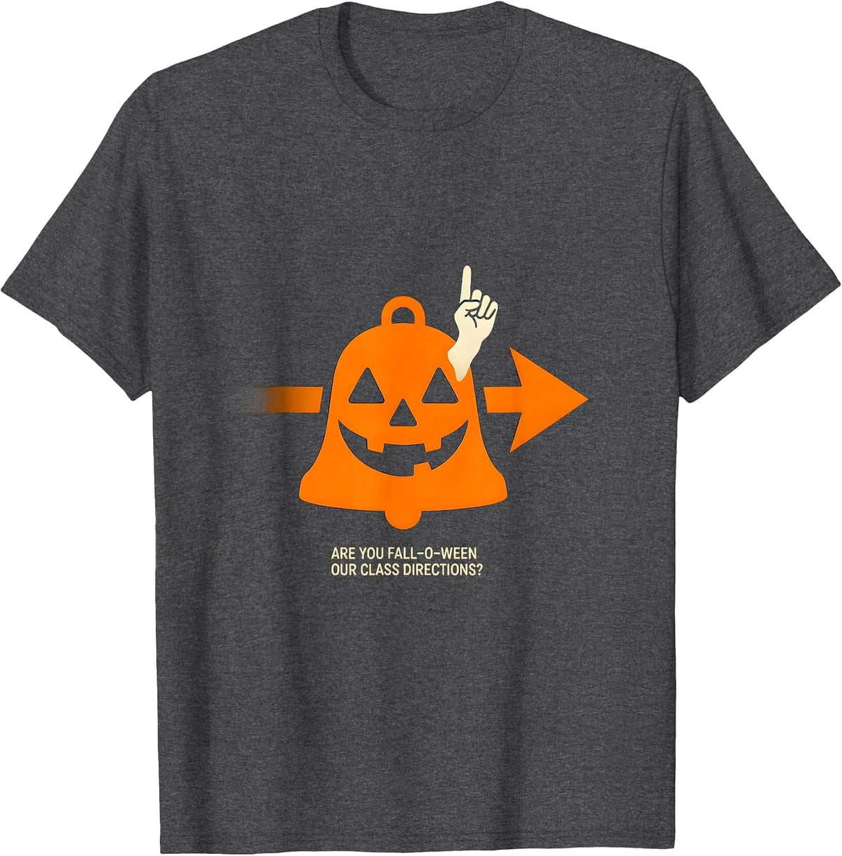 Men's Are You Fall-O-Ween Our Class Directions Teacher T-Shirt - Dark Heather Grey