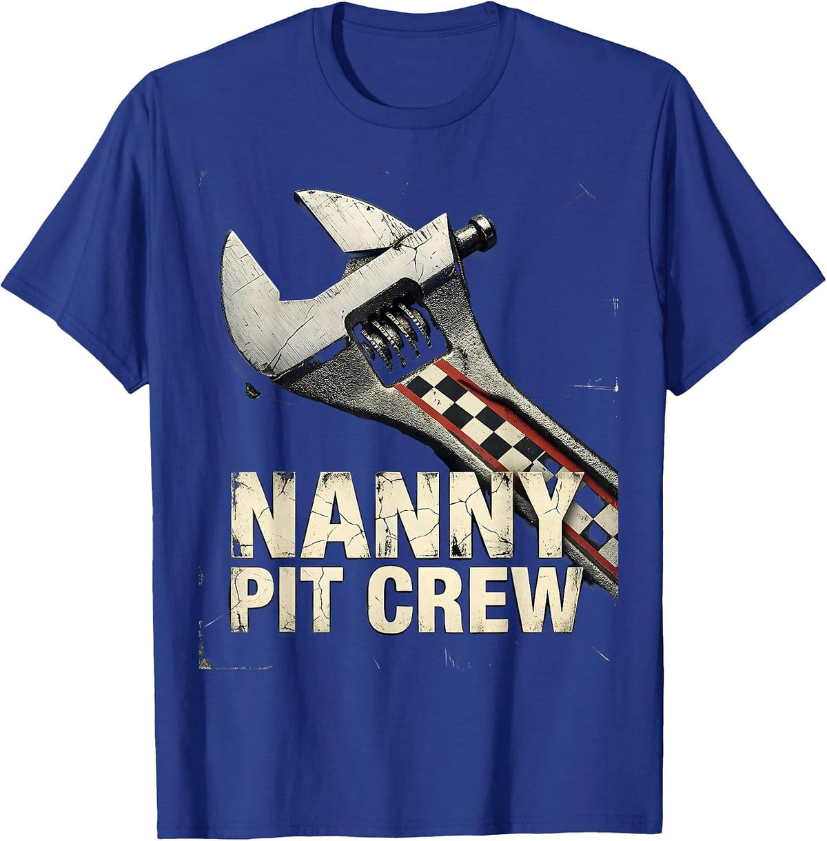Men's Nanny Pit Crew Distressed Race Car Birthday Family Matching T-Shirt - Royal Blue
