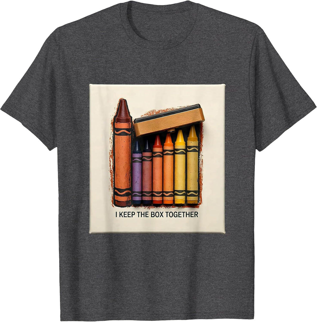 I Keep The Box Together Rubber Stamp Teacher Halloween Party T-Shirt - Dark Heather Grey