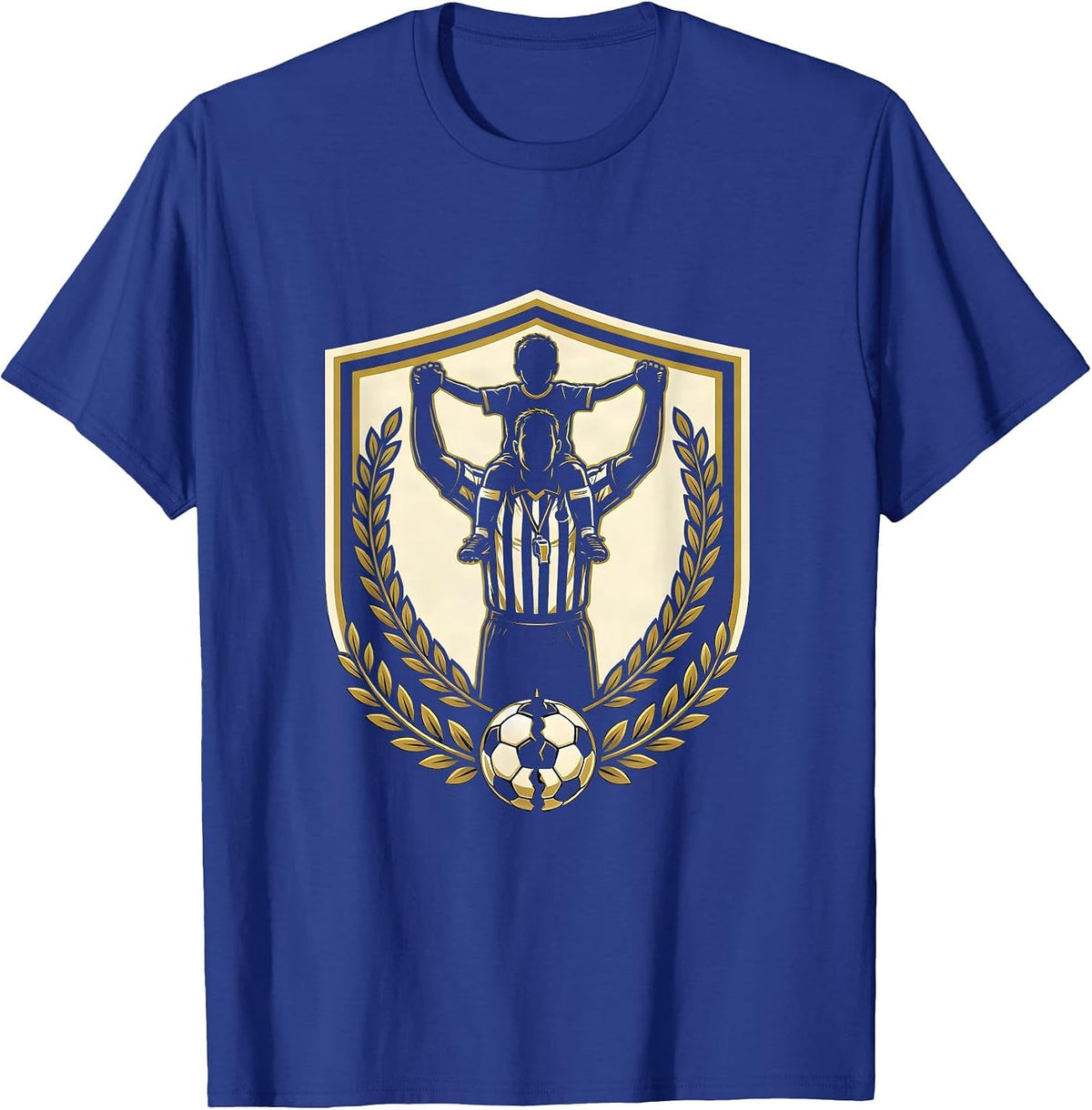 Men's Soccer Dad Referee Piggyback Ride Graphic T-Shirt - Royal Blue
