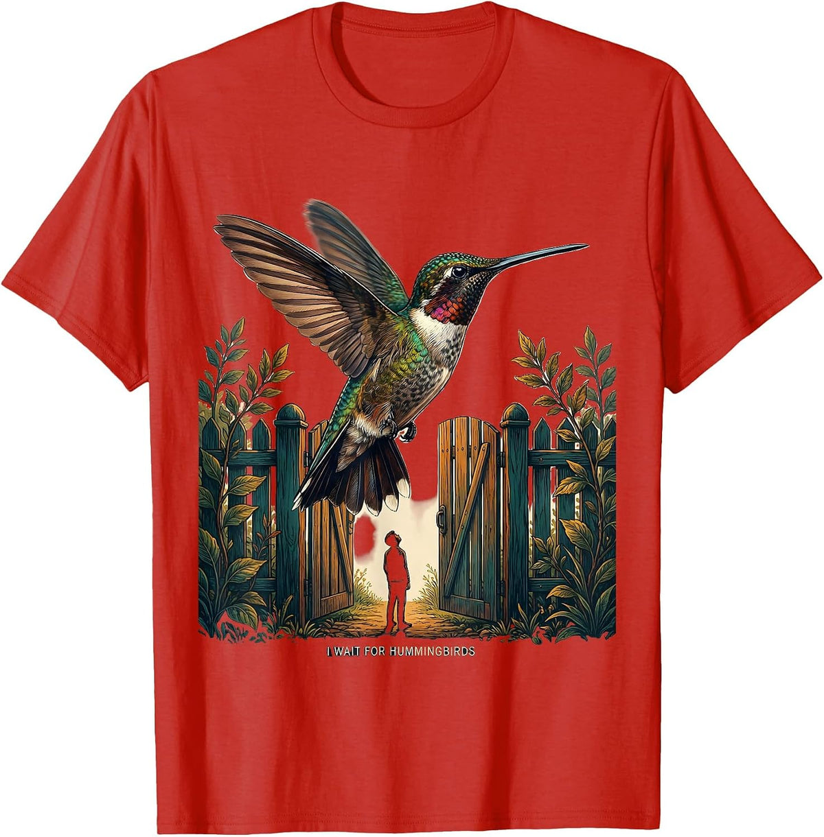 Men's I Wait For Hummingbirds Funny Bird Lover Bird Watcher Humor T-Shirt - Red