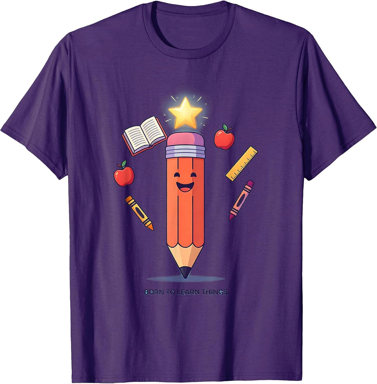 Born to Learn Things 1st Grade Girls Design T-Shirt - Purple