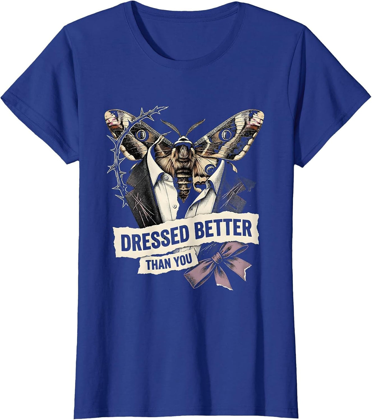 Women's Dressed Better Than You Tuxedo Graphic Design T-Shirt - Royal Blue
