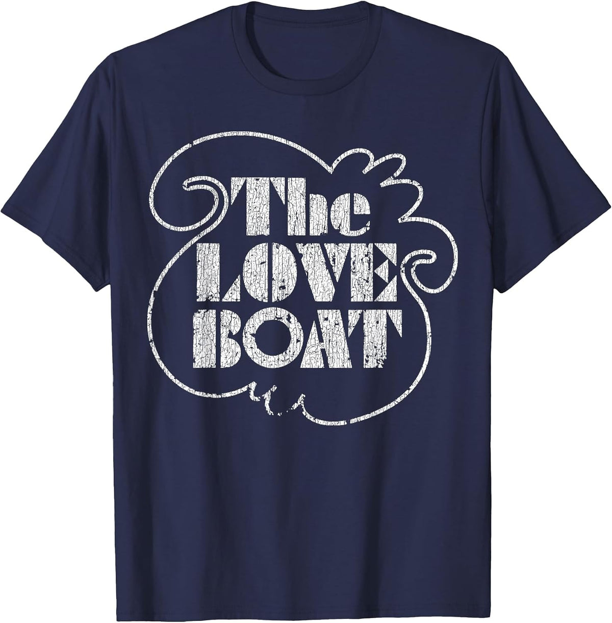 The Love Vintage Boat 80s Tv 2 T-Shirt - Navy Blue