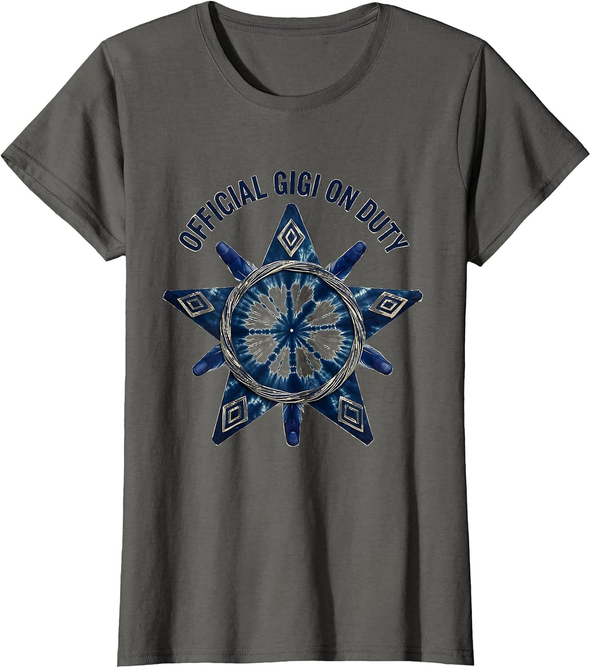 Women's Official Gigi On Duty Grandmother Design T-Shirt - Asphalt Grey