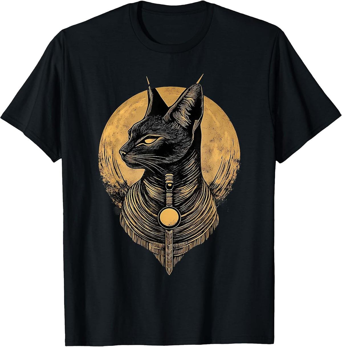 Ancient Egypt Egyptian God Egypt Mythology Bastet Cat T-Shirt, Men, Black, Small - As Pictured