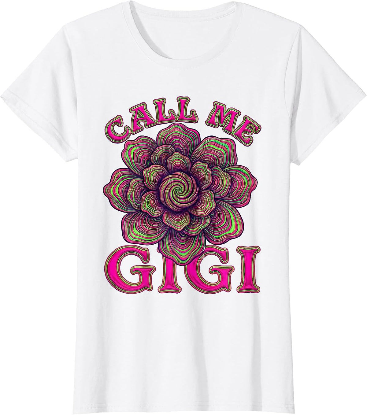 Women's Call Me Gigi Grandma Pride Design T-Shirt - White