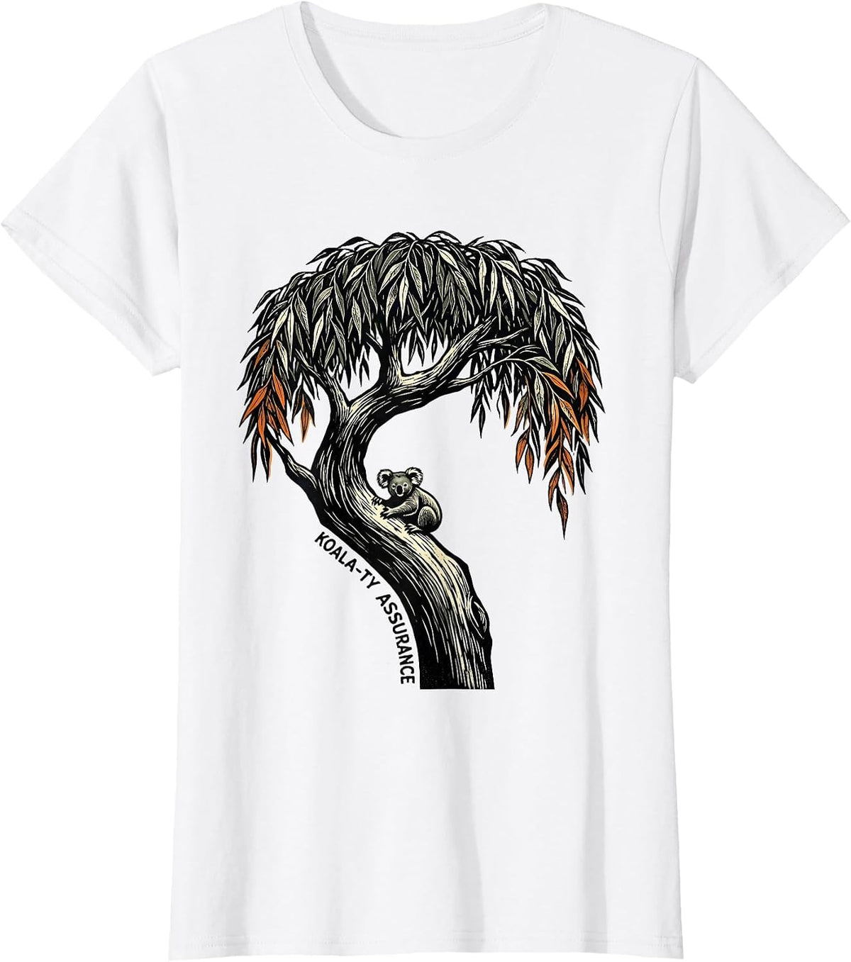 Women's Koala-ty Assurance Cute Koala Pun Animal Lover Humor T-Shirt - White