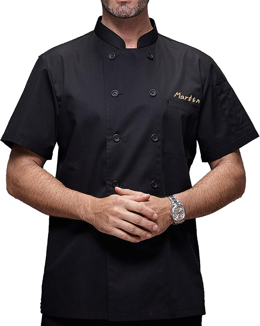 Personalized Chef Coat Short Sleeve/Long Sleeve Catering Shirt Custom Restaurant Work Uniform Food Service Chef Jacket - A