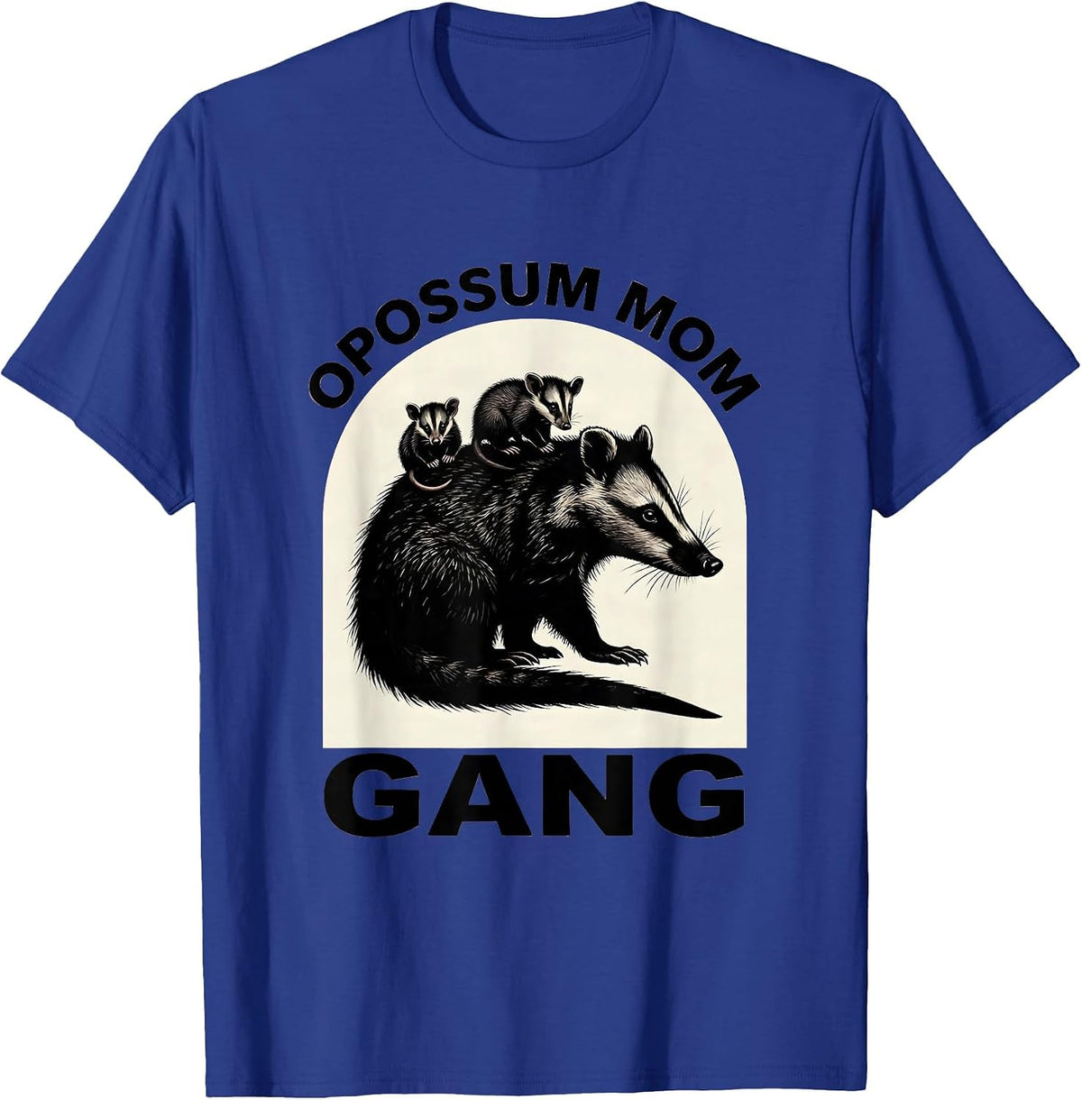 Men's Opossum Mom Gang Wildlife Lover Design T-Shirt - Royal Blue