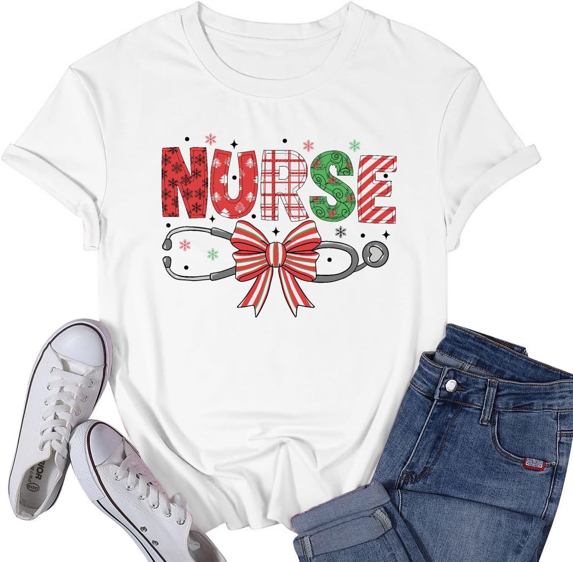 Womens School Nurse Shirt Nurse Heart Tshirt Nursing Life Tee Top - White