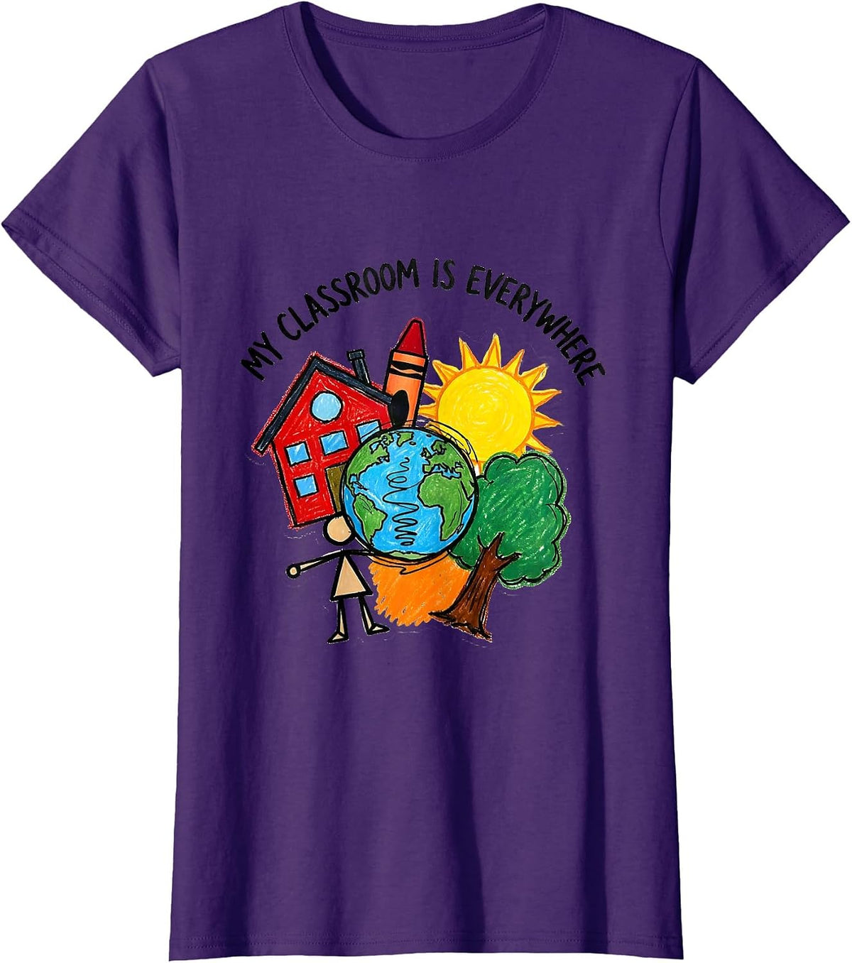 Women's My Classroom Is Everywhere Paraprofessional Design T-Shirt - Purple
