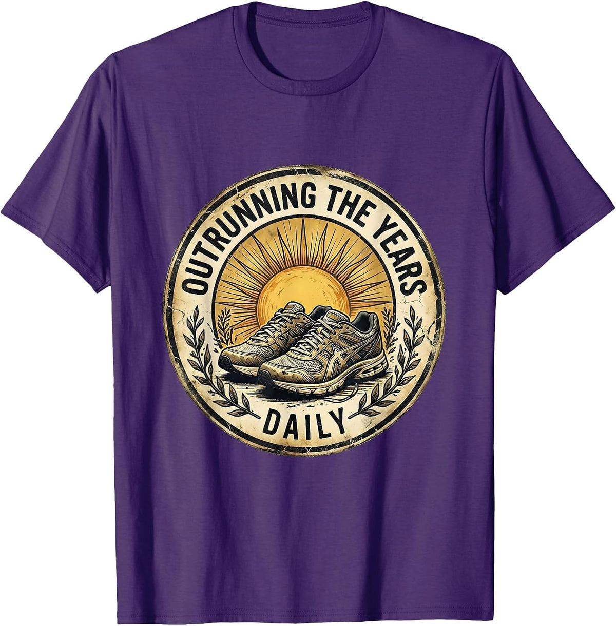 Outrunning The Years Daily Aging Gracefully Design T-Shirt - Purple