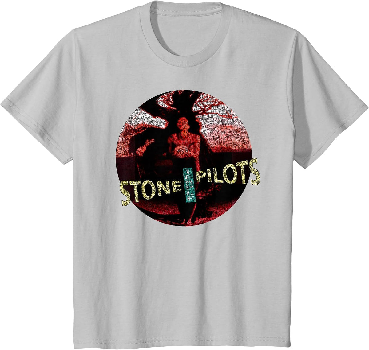 Stone Temple Pilots Core Circle on Silver T-Shirt - Silver Grey