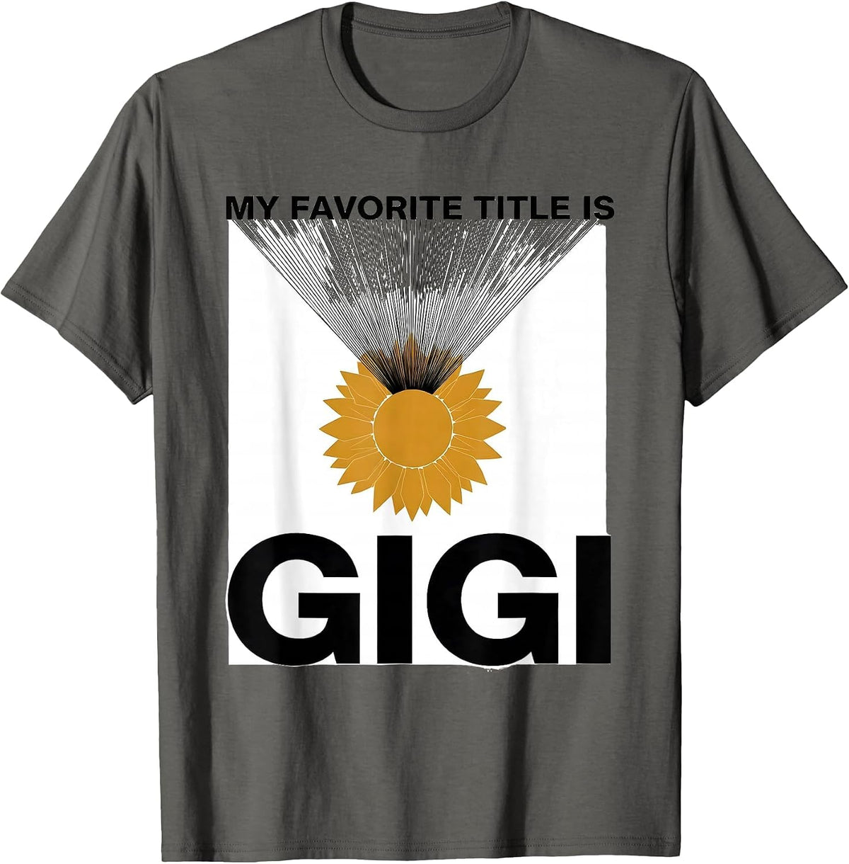 Men's My Favorite Title Is Gigi Minimalist Sunflower Grandma T-Shirt - Asphalt Grey