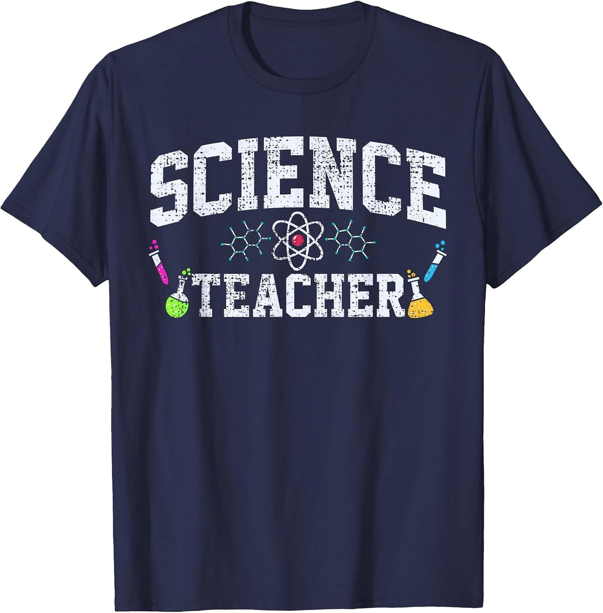 Science Teacher Chemist Physicist Vintage T-Shirt - Navy Blue