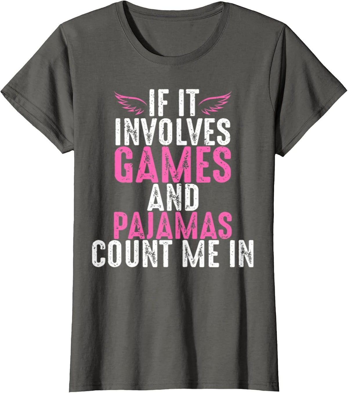 Funny Board Games and Pajamas T-Shirt - Asphalt Grey