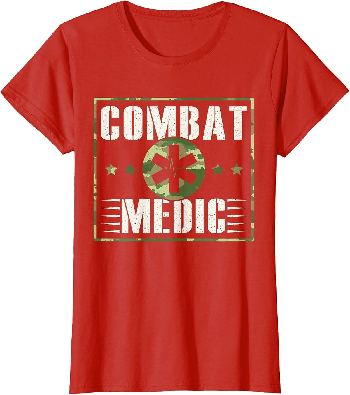 Combat Medic Soldier Veteran's Day Veterans Combat Veteran T-Shirt - Red