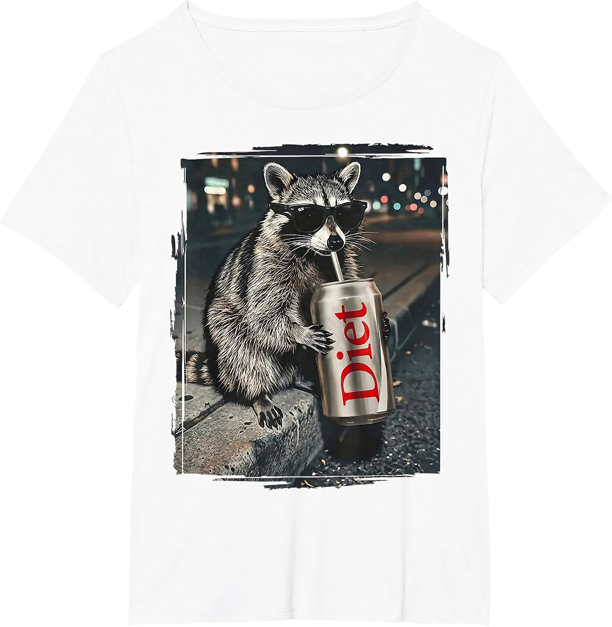 Raccoons Diet Soda Funny Animal Meme Genz Dank Raccoon Meme T-Shirt - White