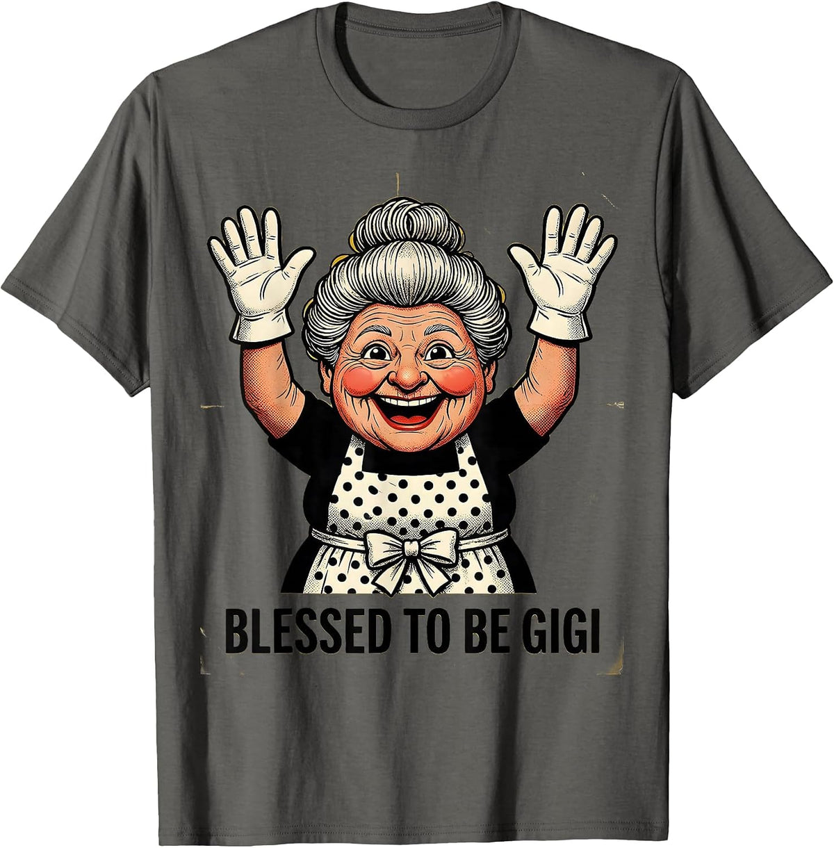Blessed to be Gigi Grandma Gift Design T-Shirt - Asphalt Grey
