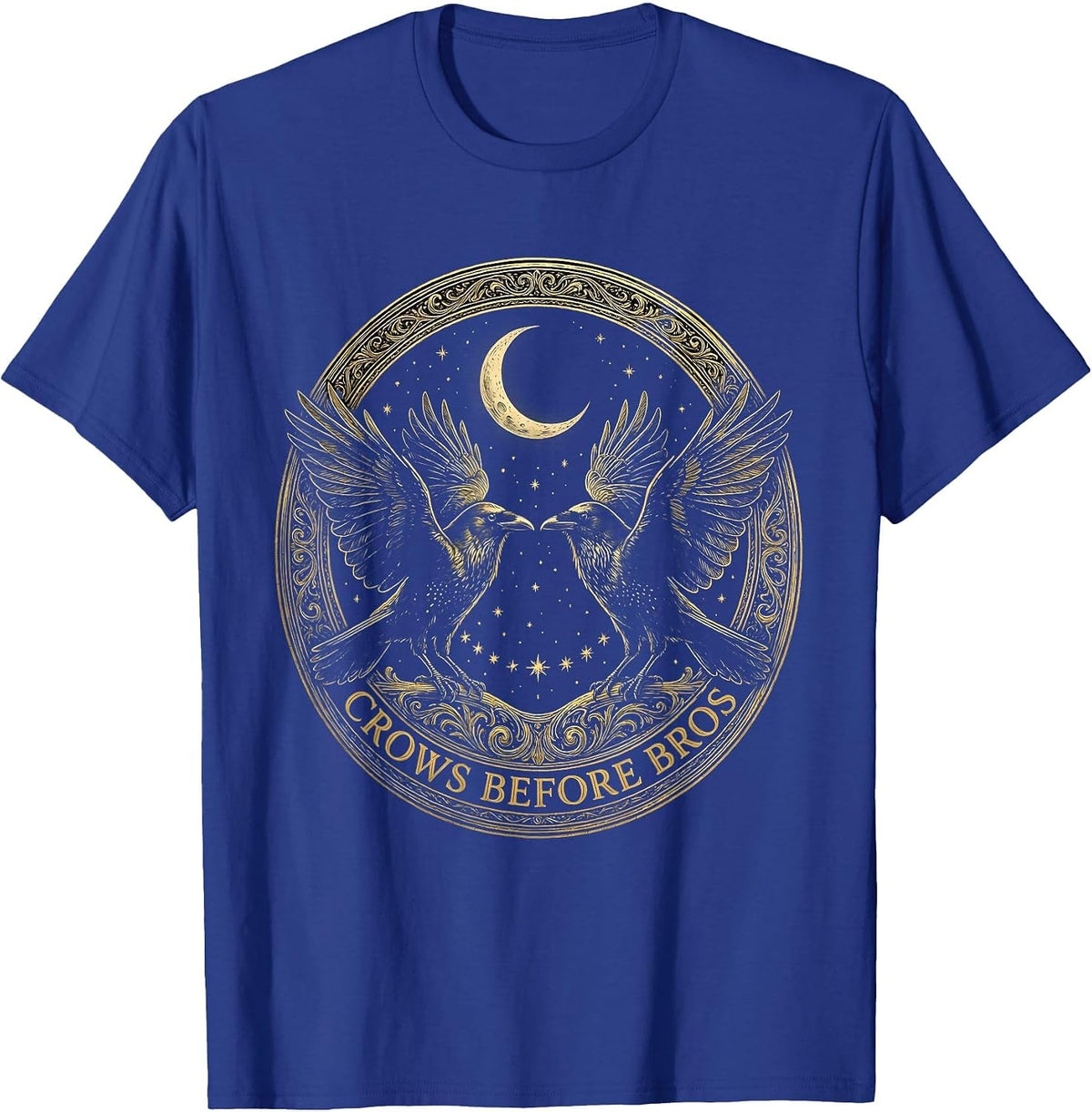 Men's Crows Before Bros Funny Crow Lover Design T-Shirt - Royal Blue