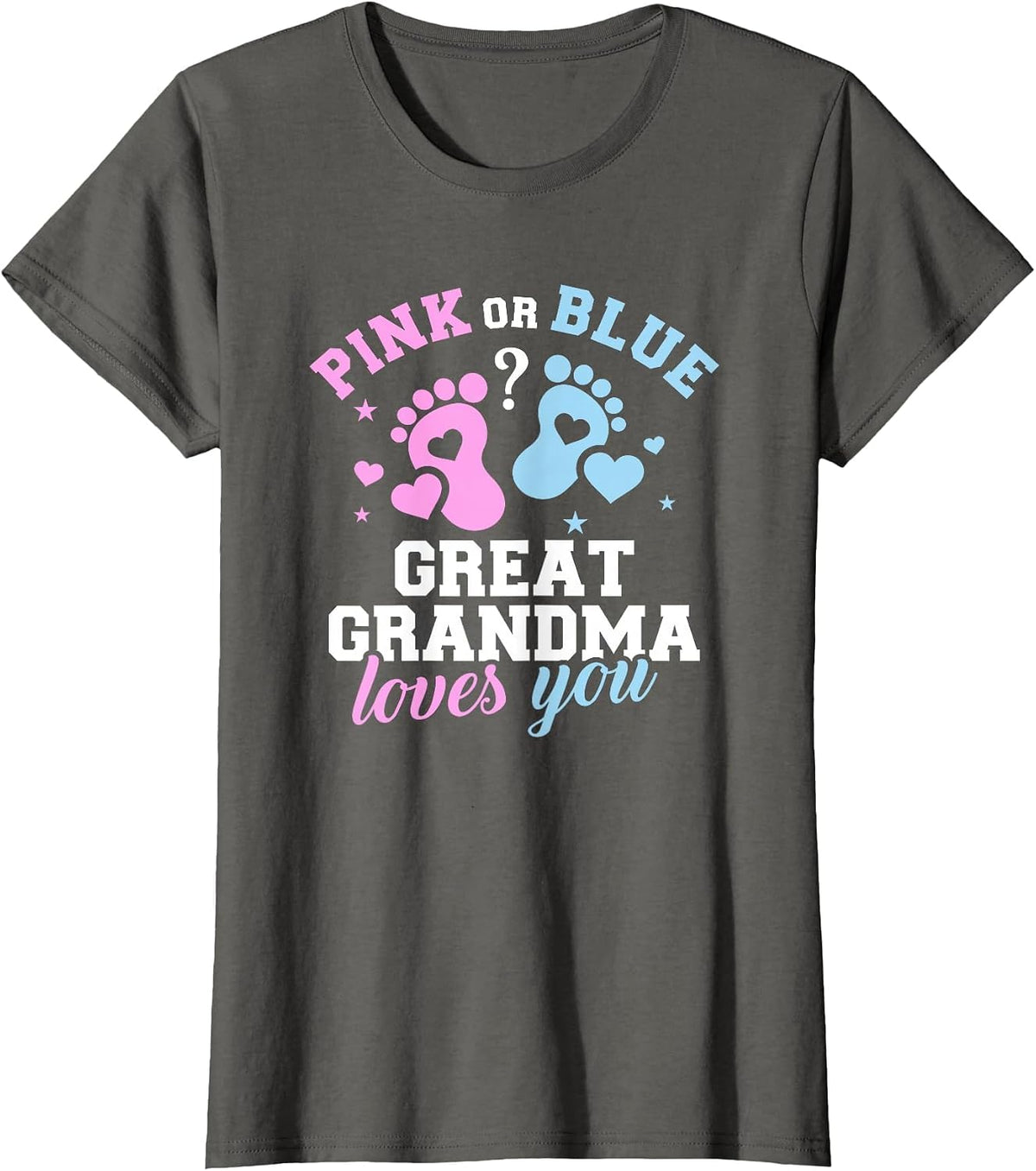 Gender Reveal Great Grandma T-Shirt - Asphalt Grey