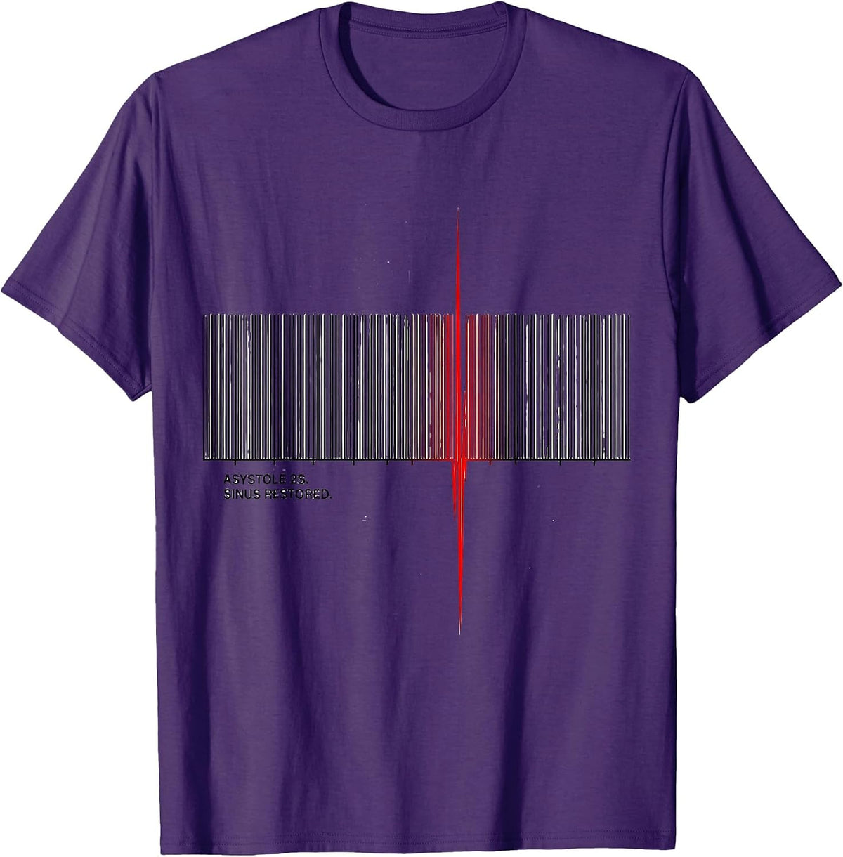 ASYSTOLE 2S Sinus Restored Funny Cardiology Nurse Cardiac T-Shirt - Purple