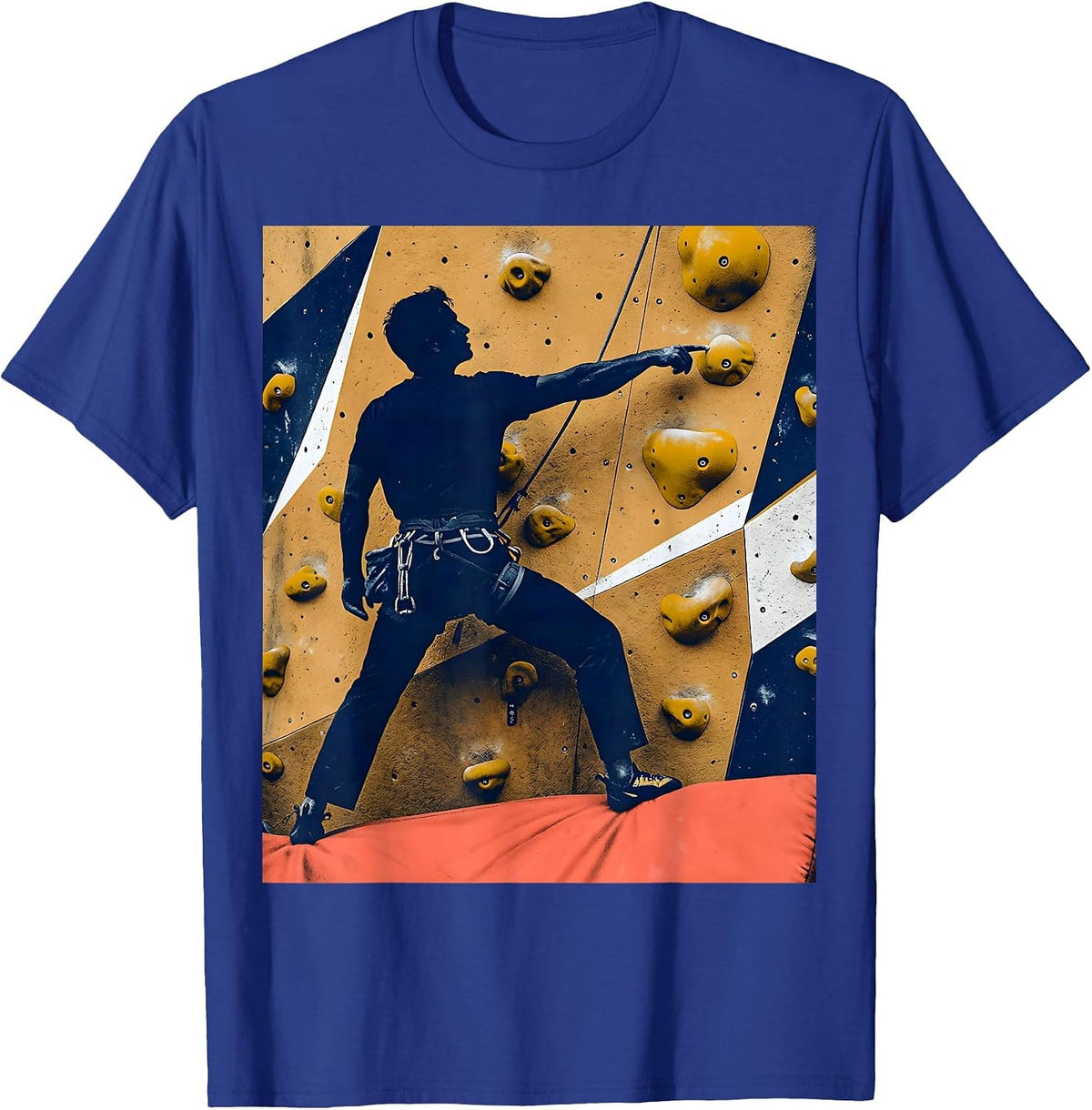 Solid Climber Split Stance Bouldering Humor Gift T-Shirt - Royal Blue