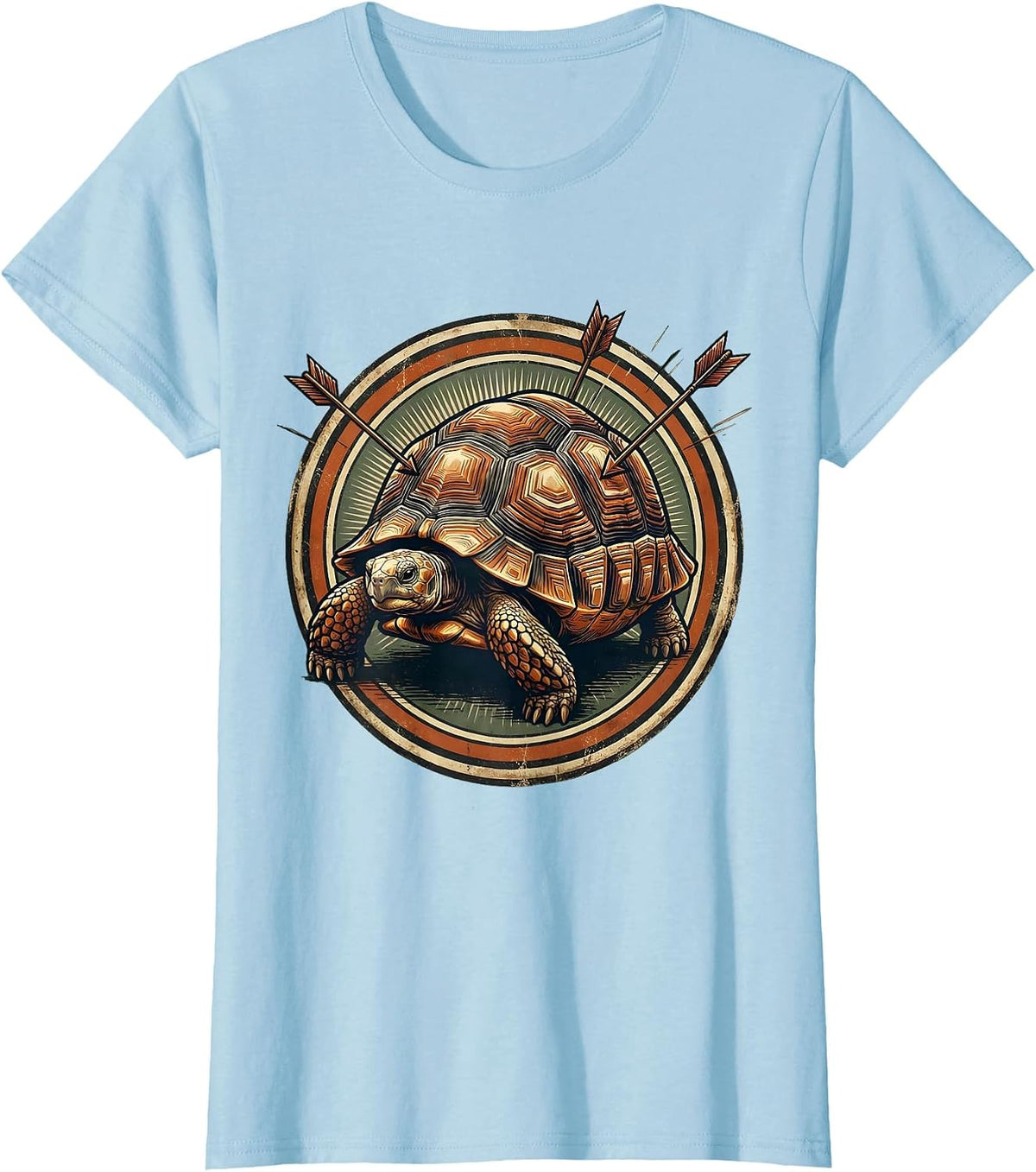 Tortoise Shell Armor Arrow Deflection Graphic T-Shirt - Baby Blue