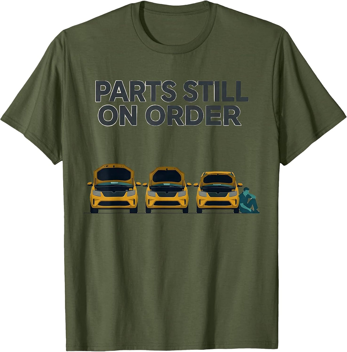 PARTS STILL ON ORDER Funny Mechanic Skeleton Auto Repair T-Shirt - Olive Green