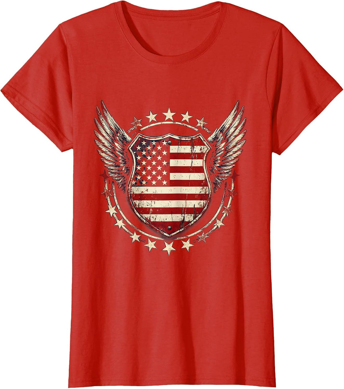Vintage Route 66 Highway Sign at Dusk T-Shirt - Red