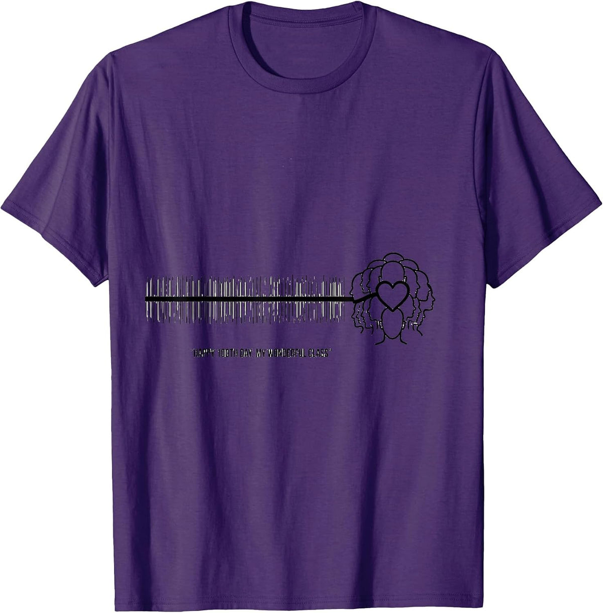 Happy 100th Day My Wonderful Class Teacher Valentine Gift T-Shirt - Purple